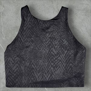 Athleta Racer Back Double Layer Tank Top Cropped Compression Sports Bra - S